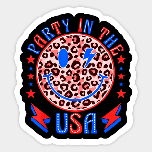 Retro Party in the USA 4th of July Preppy men women Sticker